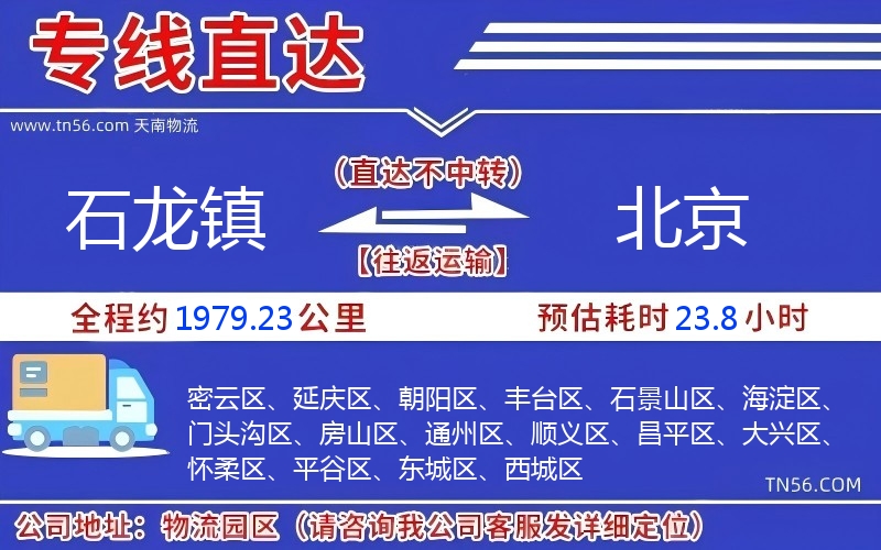 石龍鎮到北京物流公司